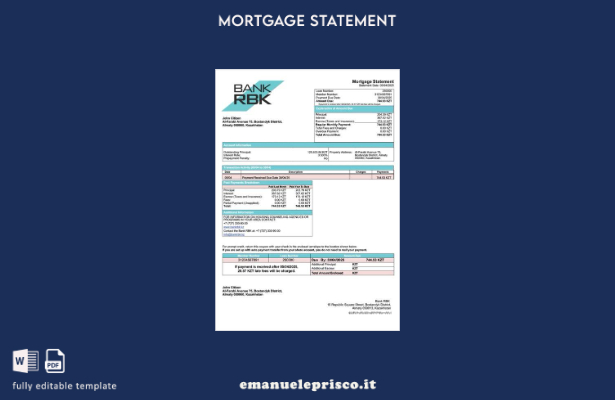 stile verificato Estratto conto ipotecario della Banca del Kazakistan RBK Modell